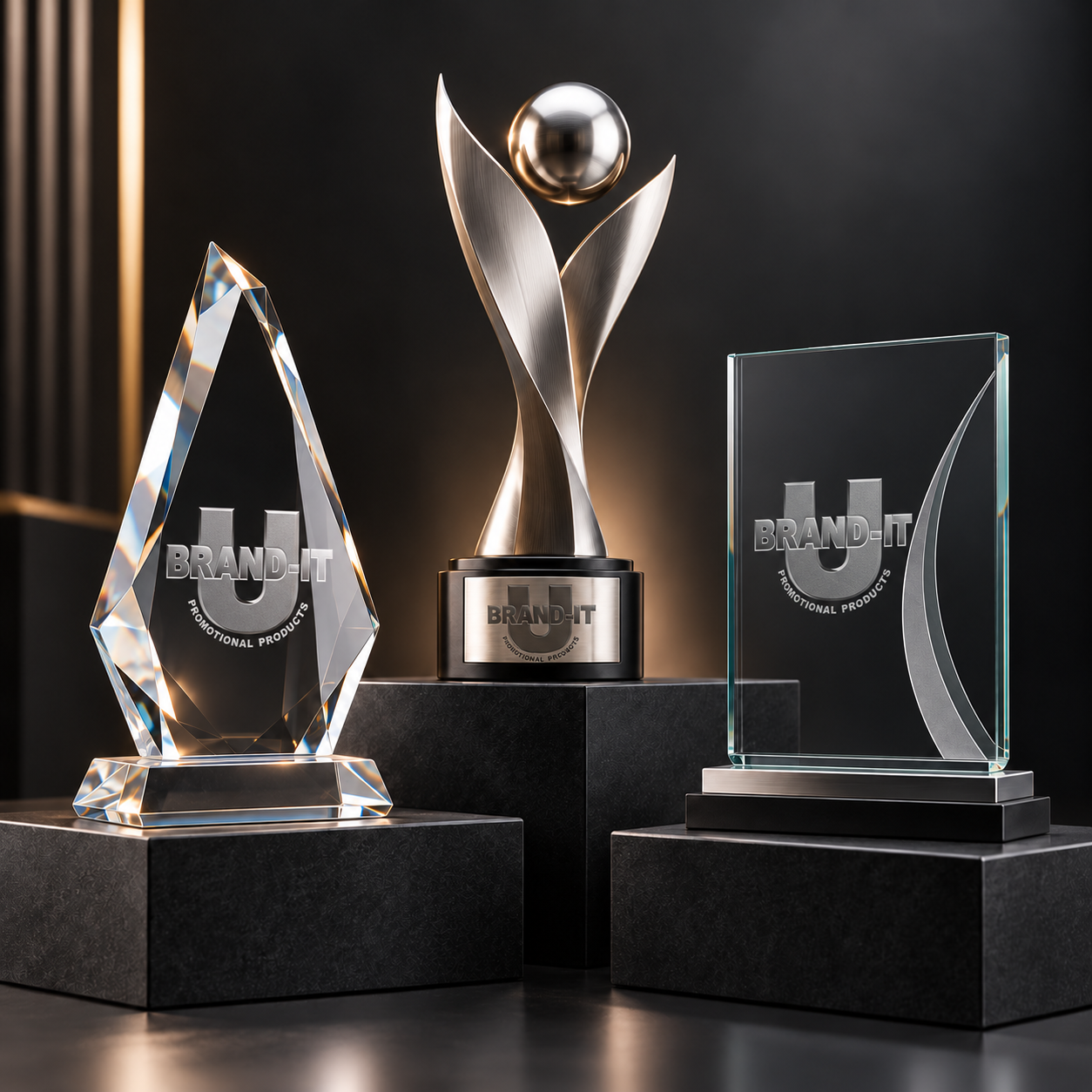 Premium crystal, metal, and glass recognition awards