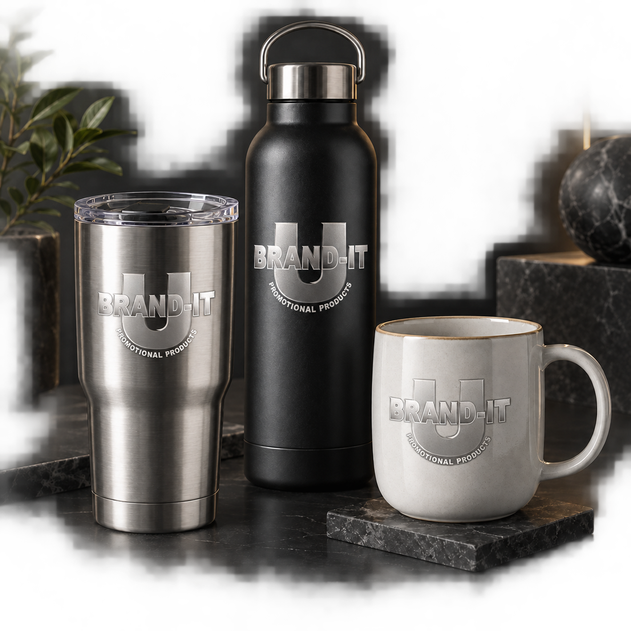 Premium promotional tumbler, bottle, and mug